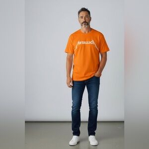 Metallica Orange Graphic Band Short Sleeve Tee 2x